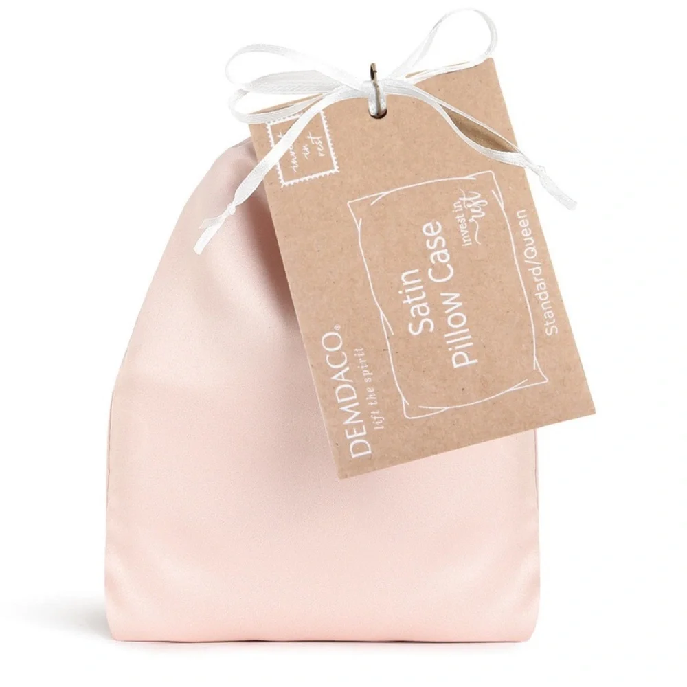 ❗️SET OF 2❗️Demdaco Blush Satin Pillow Case Set of 2- Wake Up Brave